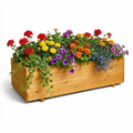 IvoQ Jardinière en Bois d'Extérieur - 120x40x32 cm - Beige