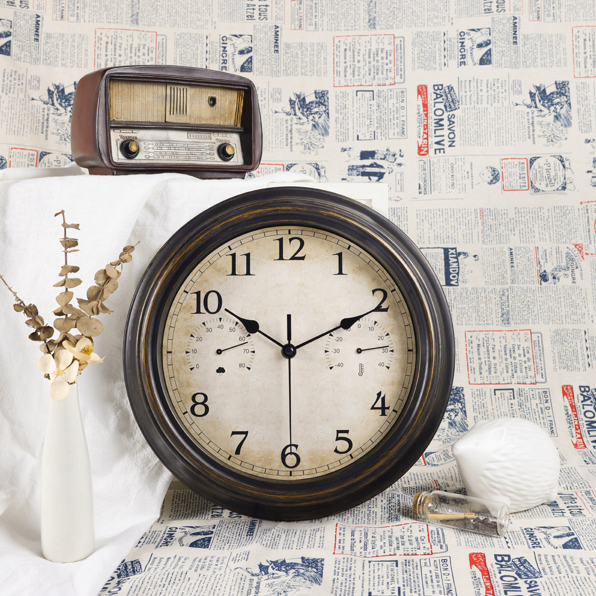 IvoQ Wandklok Waterdicht met Thermometer & Hygrometer-IvoQ