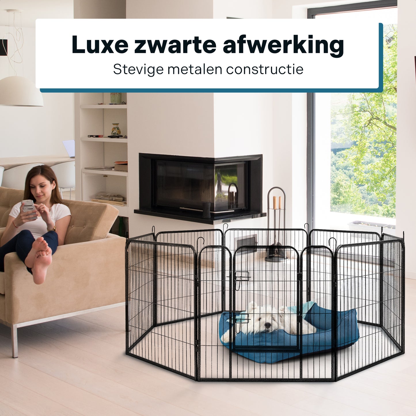 IvoQ Puppyren 8 Panelen 80 cm Hoog-IvoQ