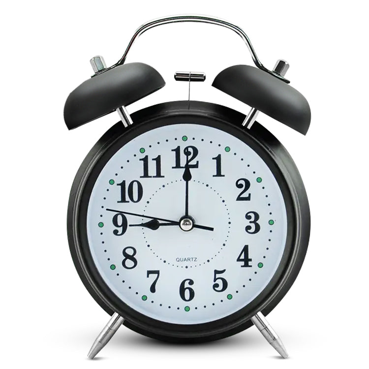IvoQ Zwarte Klassieke Wekker met Dubbele Bel-IvoQ