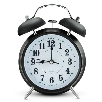 IvoQ Zwarte Klassieke Wekker met Dubbele Bel-IvoQ