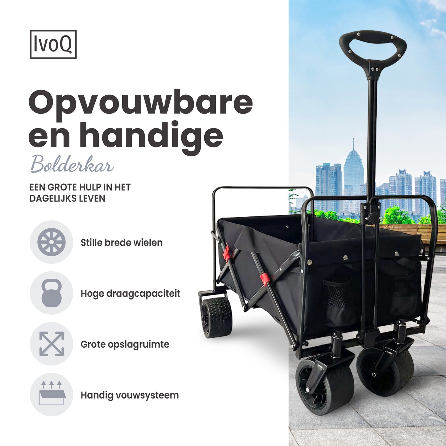 IvoQ Bolderkar Opvouwbaar 120 kg-IvoQ