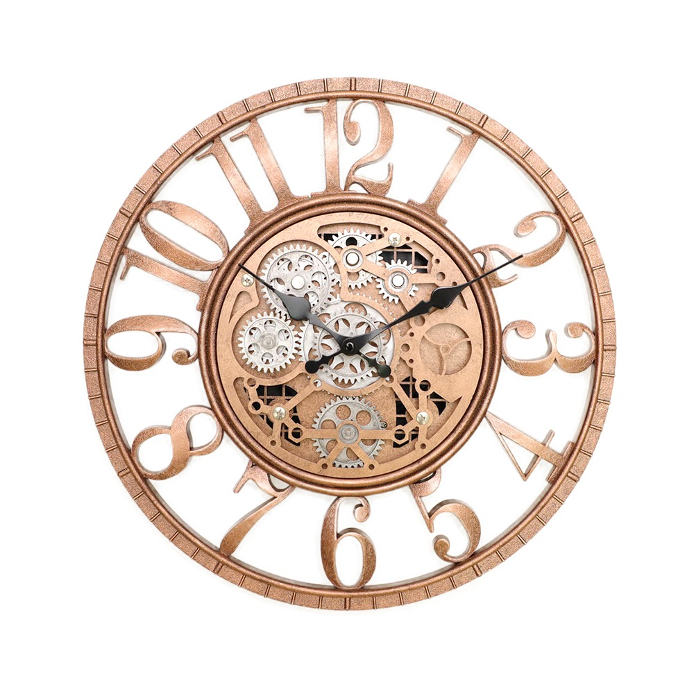 IvoQ Wandklok met Bewegende Tandwielen Roségoud Ø 40 cm-IvoQ