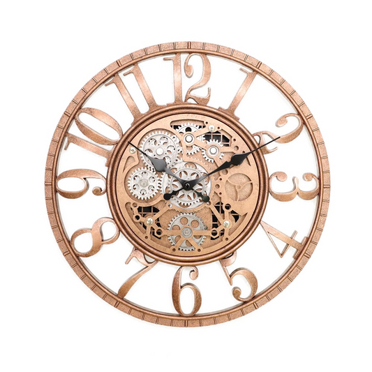 IvoQ Wandklok met Bewegende Tandwielen Roségoud Ø 40 cm-IvoQ