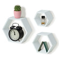 IvoQ Wandplanken Hexagon Set 3 stuks Wit-IvoQ