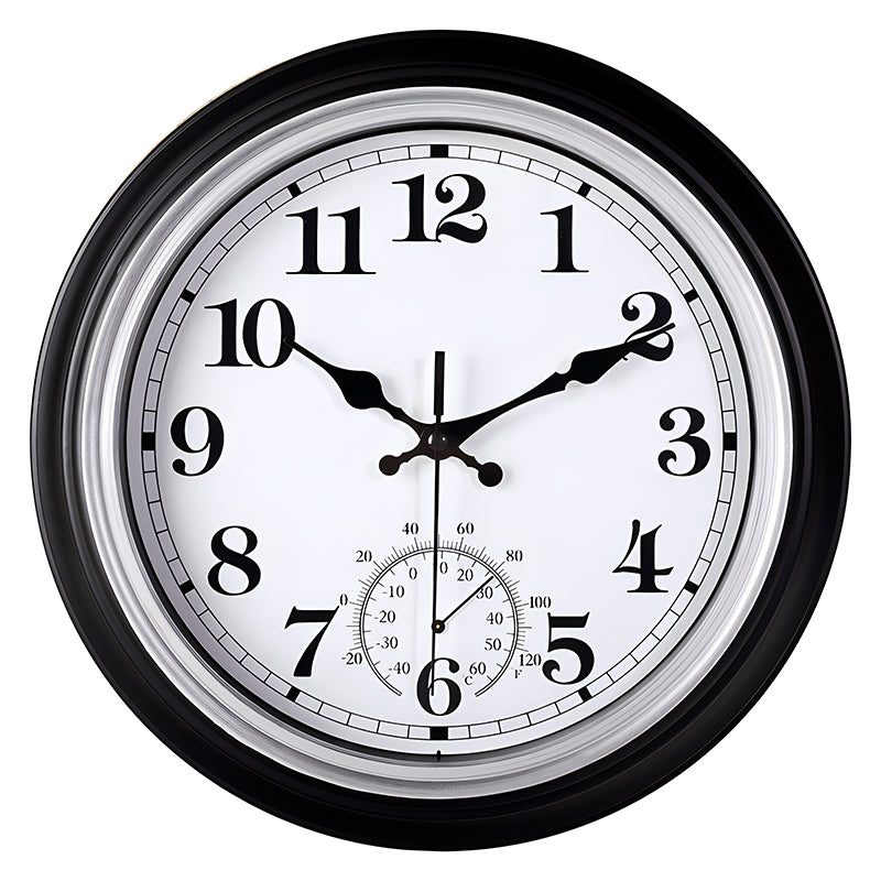 IvoQ Vintage Wandklok met Thermometer voor Binnen/Buiten Ø 30 cm-IvoQ