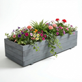 Jardinière en bois IvoQ grise - Bois certifié FSC - 120 x 40 x 32 cm