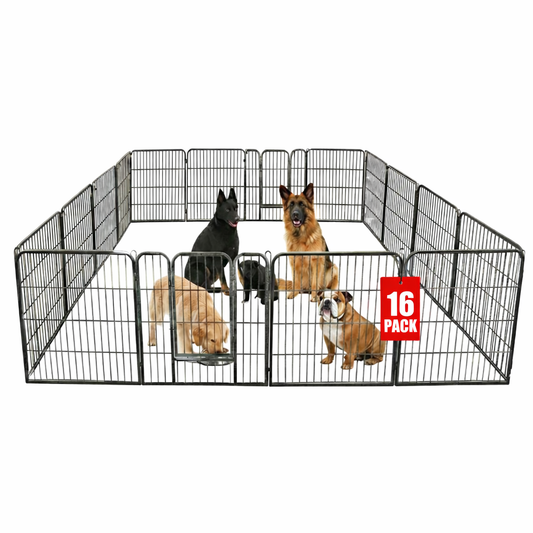 Enclos pour chiots IvoQ XXL 16 panneaux (80x80 cm)