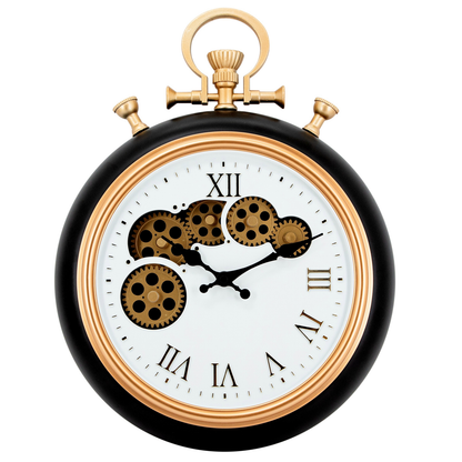 Horloge murale industrielle IvoQ avec engrenages mobiles Ø 30 cm