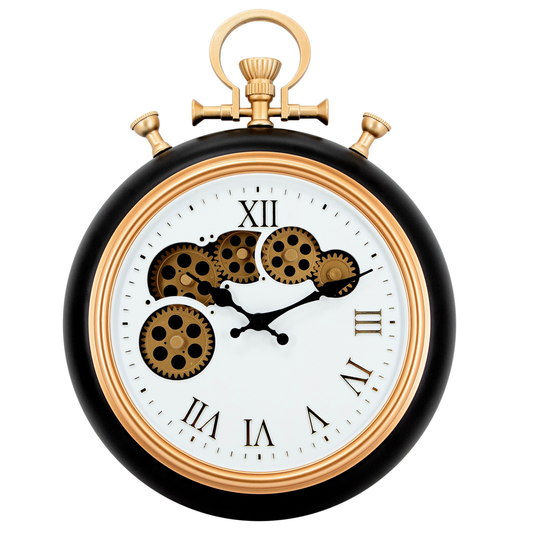 Horloge murale industrielle IvoQ avec engrenages mobiles Ø 30 cm