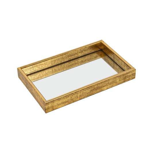 Plateau doré de luxe IvoQ avec fond miroir