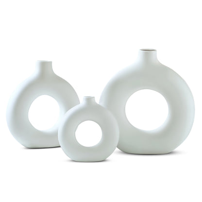 IvoQ Donut Vazen Set 3 stuks Wit-IvoQ