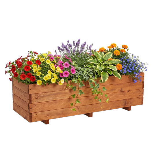 Jardinière IvoQ en bois 120x40x32 cm