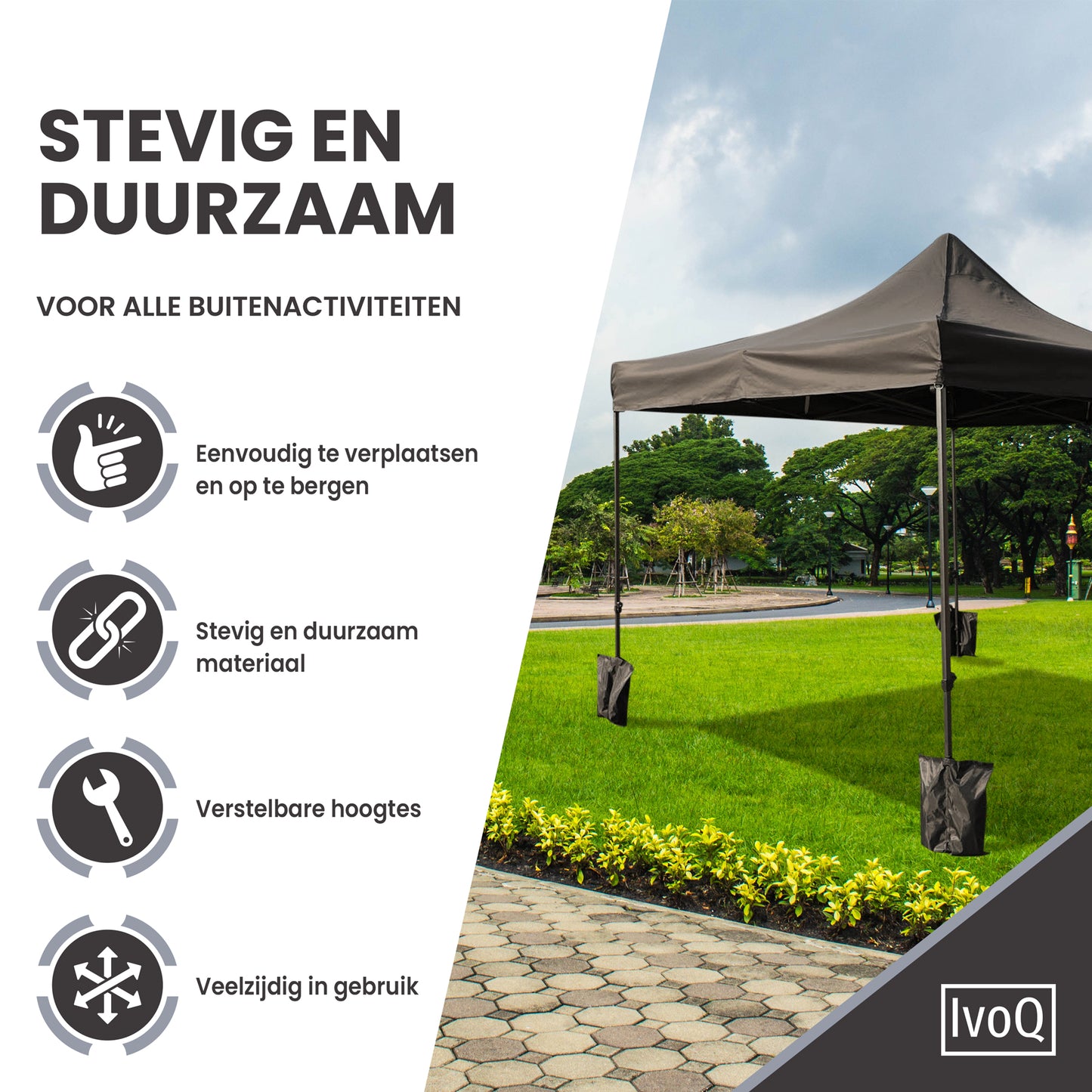 IvoQ Partytent 3x3 m Zwart Waterdicht-IvoQ