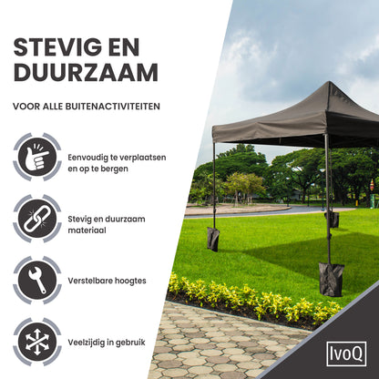IvoQ Partytent 3x3 m Zwart Waterdicht-IvoQ