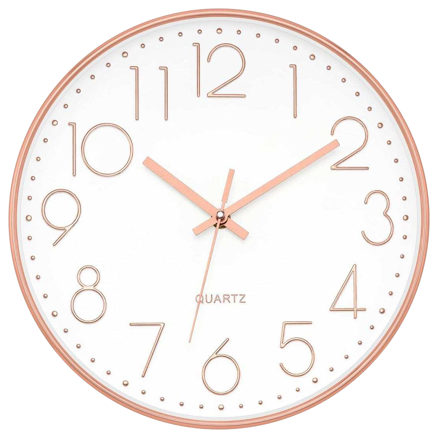 IvoQ Stijlvolle Wandklok Wit/Roze Ø30 cm-IvoQ