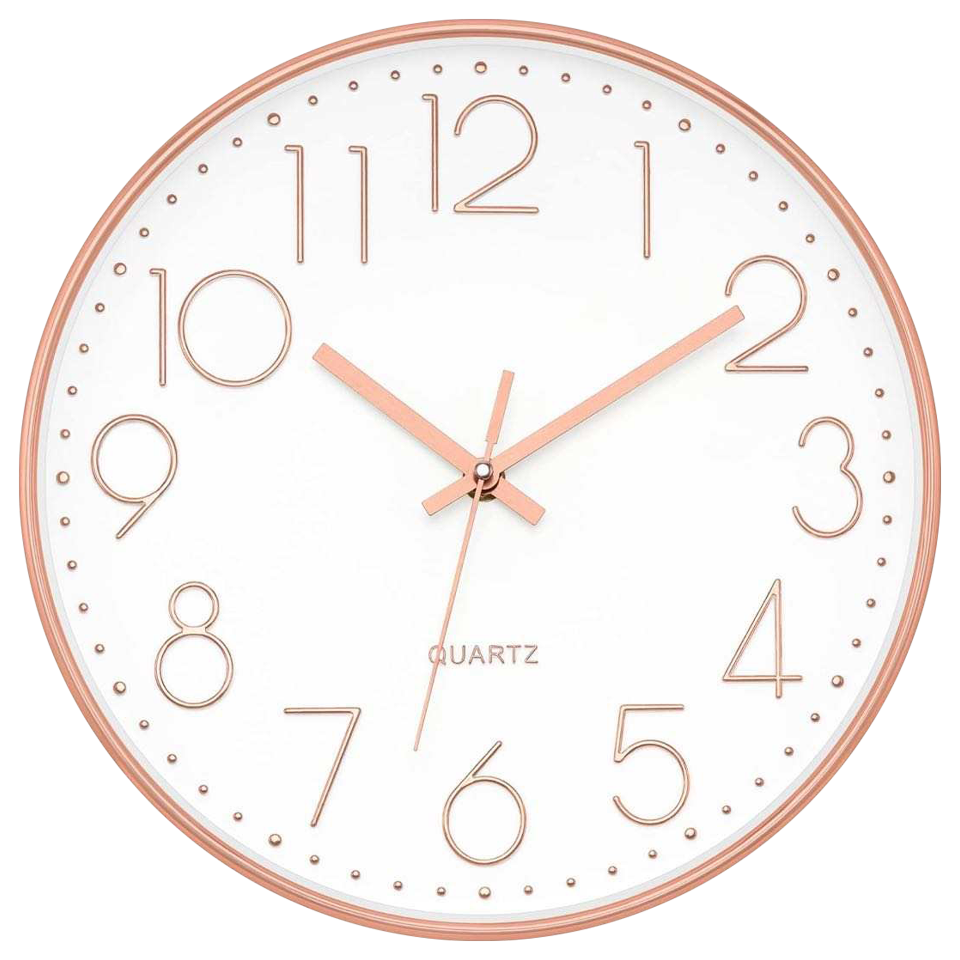 IvoQ Stijlvolle Wandklok Wit/Roze Ø30 cm-IvoQ