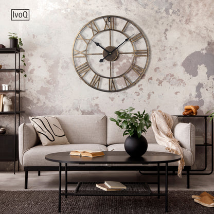 IvoQ Wandklok Goud Metaal Romeins 40 cm-IvoQ