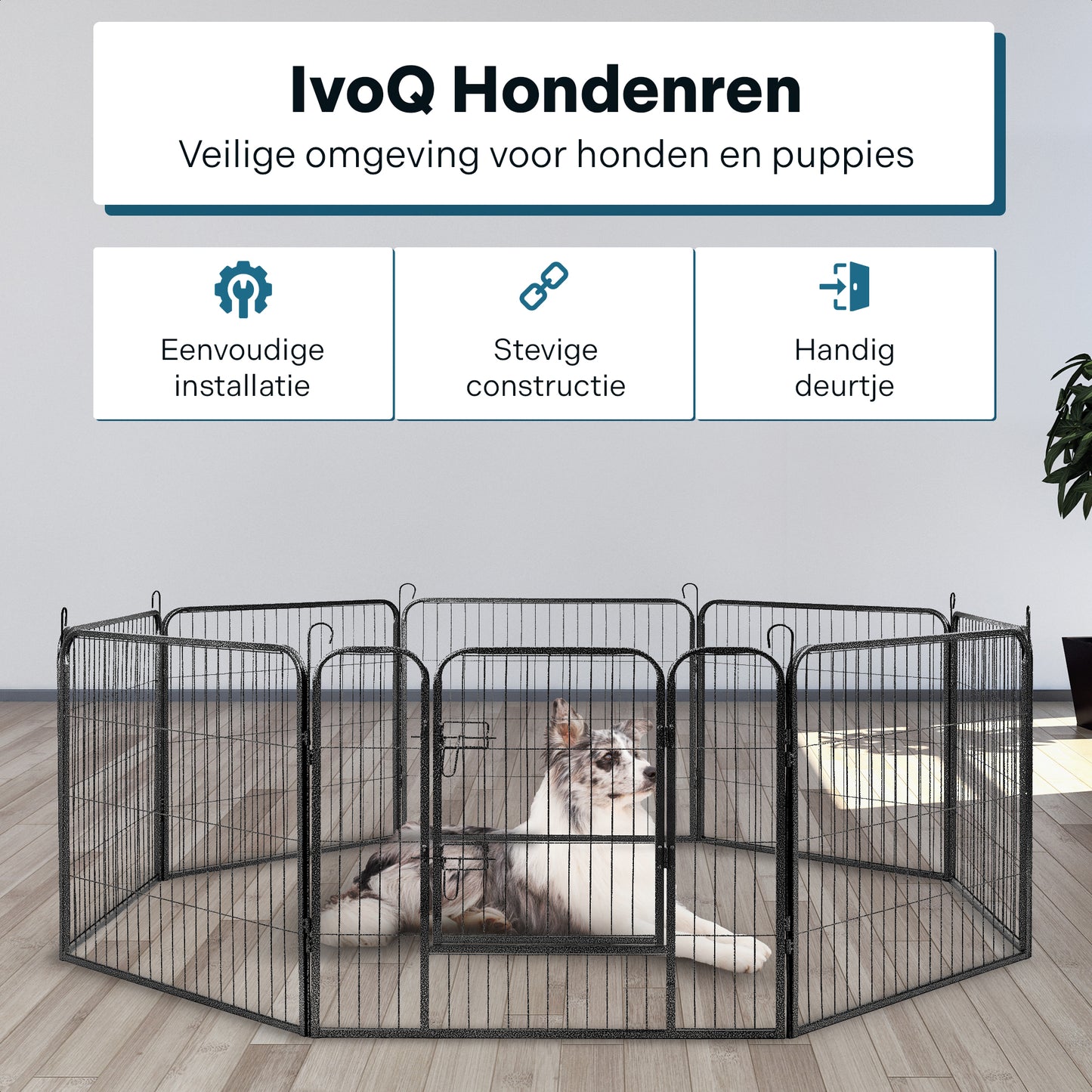 IvoQ Puppyren 8 Panelen 60 cm Hoog-IvoQ