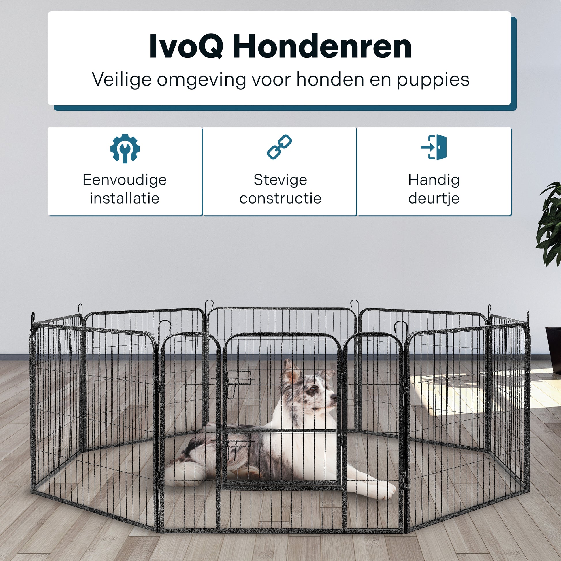 IvoQ Puppyren 8 Panelen 60 cm Hoog-IvoQ