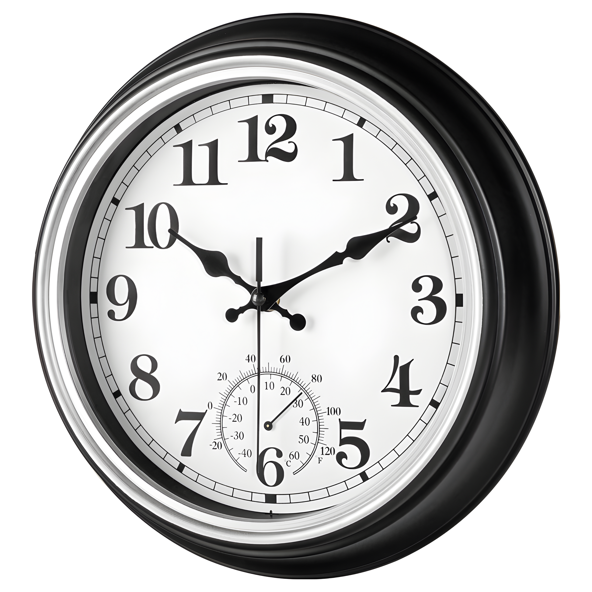 IvoQ Vintage Wandklok met Thermometer voor Binnen/Buiten Ø 30 cm-IvoQ