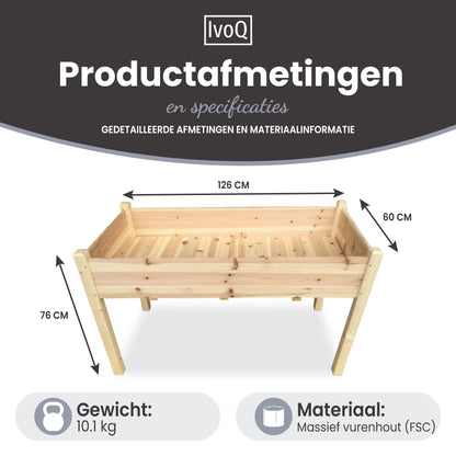 IvoQ Verhoogde Plantenbak FSC 126x60x76 cm-IvoQ