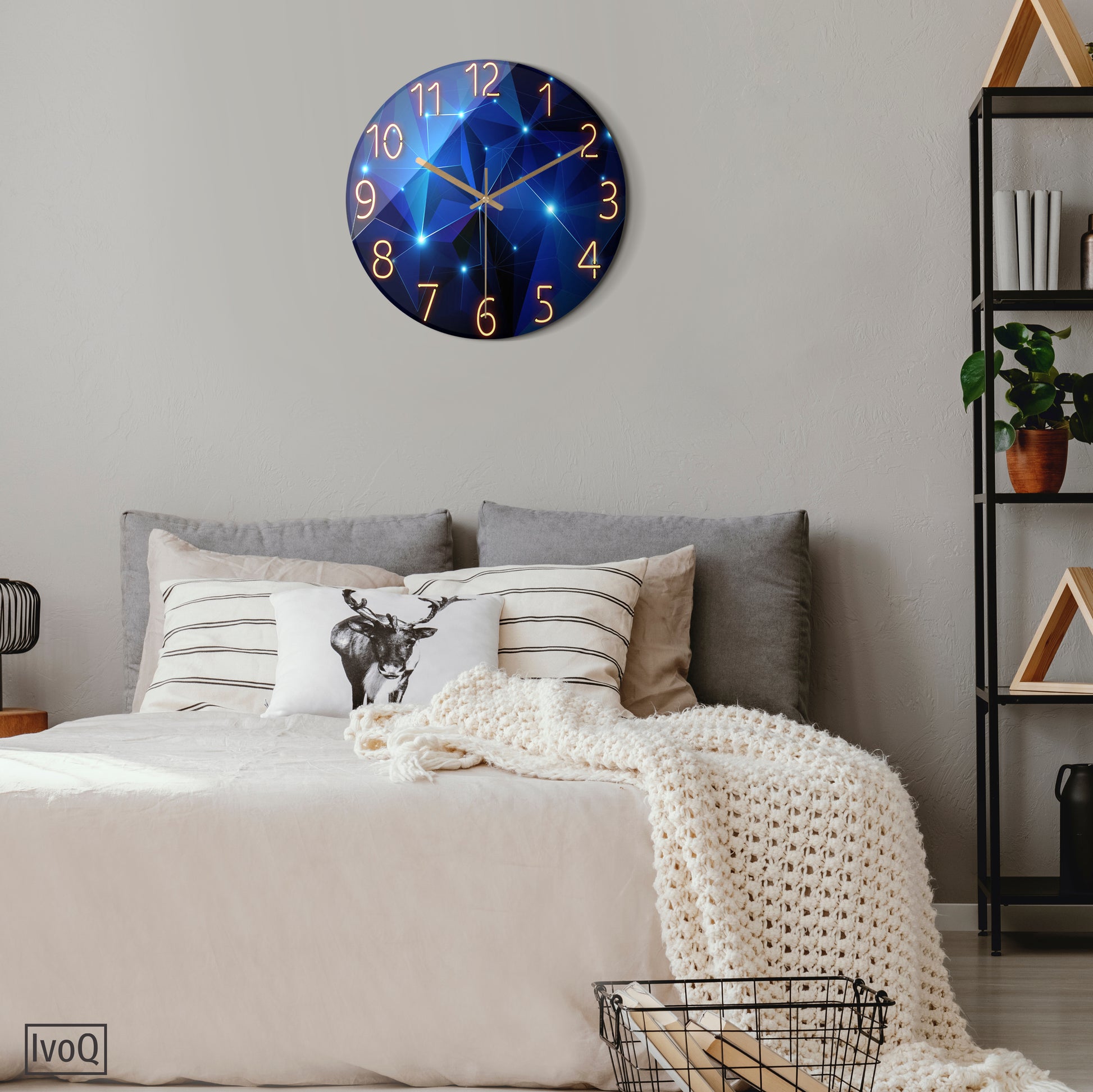 IvoQ Stille Wandklok Blauw Design Ø 30 cm-IvoQ