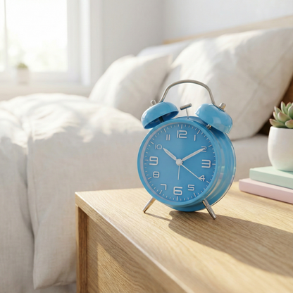 Réveil IvoQ rétro bleu silencieux