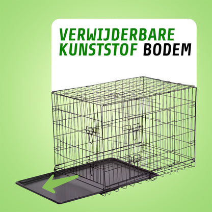 IvoQ Hondenbench L – 90×60×67 cm – Zwart-IvoQ