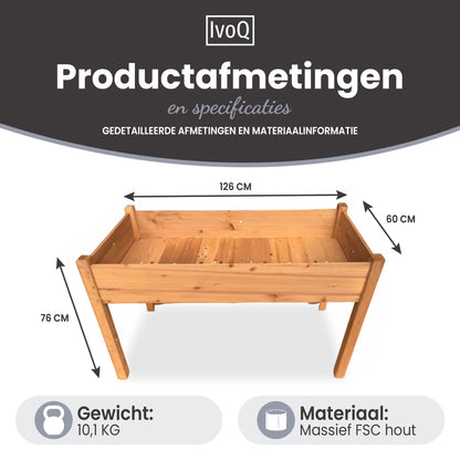IvoQ Verhoogde Plantenbak FSC 126x60x76 cm-IvoQ
