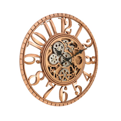 IvoQ Wandklok met Bewegende Tandwielen Roségoud Ø 40 cm-IvoQ