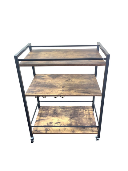 IvoQ Industriële Houten Serveerwagen op Wielen-IvoQ