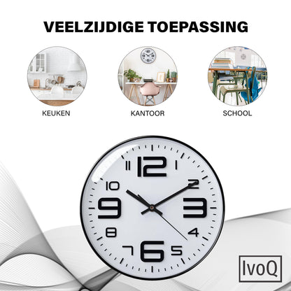 IvoQ Wandklok Modern Design Wit 30 cm-IvoQ