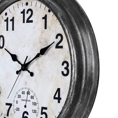 IvoQ Wandklok Waterdicht Vintage Met Thermometer 40 cm-IvoQ