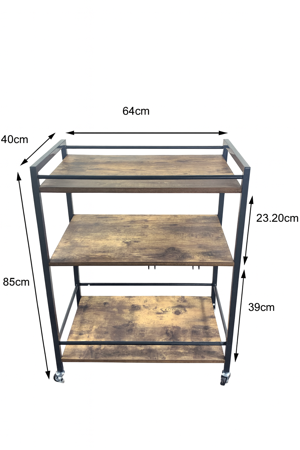 IvoQ Industriële Houten Serveerwagen op Wielen-IvoQ