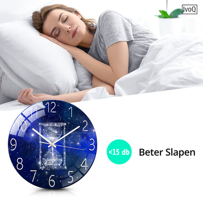 IvoQ Stille Wandklok Blauw Design Ø 30 cm-IvoQ