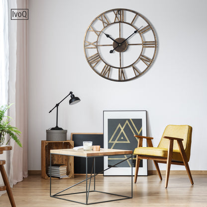 IvoQ Wandklok Goud Metaal Romeins 40 cm-IvoQ