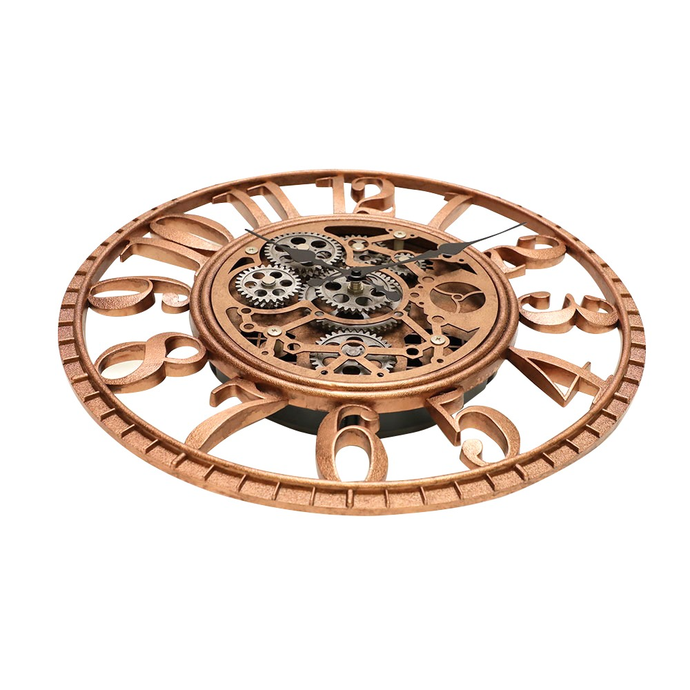 IvoQ Wandklok met Bewegende Tandwielen Roségoud Ø 40 cm-IvoQ