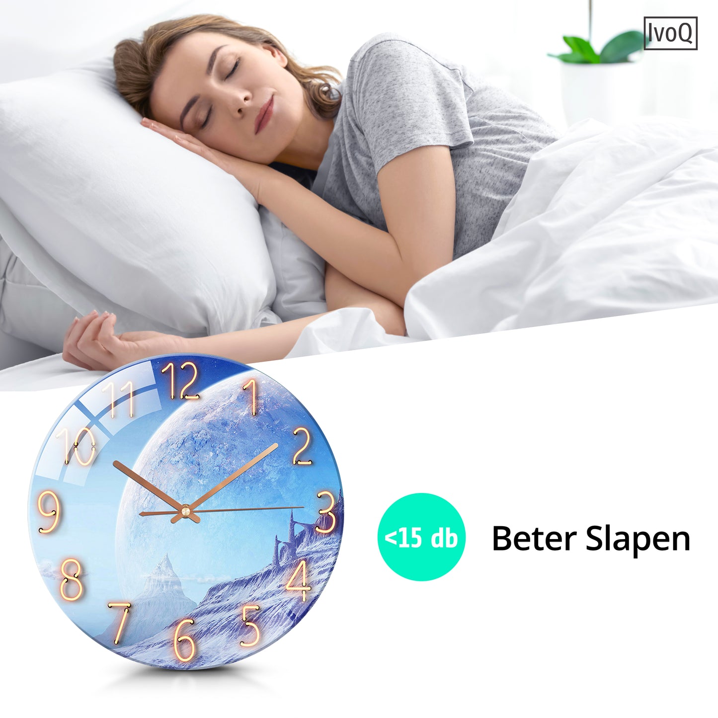 IvoQ Wandklok Uniek Blauw Maan Design Ø 30 cm-IvoQ