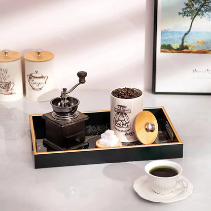 IvoQ Luxe Dienblad Zwart Goud 45x30 cm-IvoQ