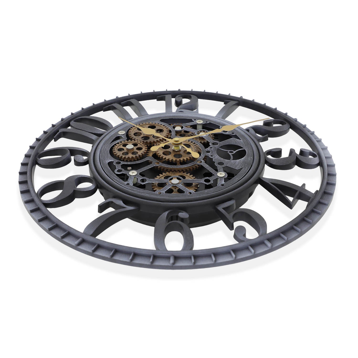 IvoQ Industriële Wandklok met Bewegende Tandwielen-IvoQ