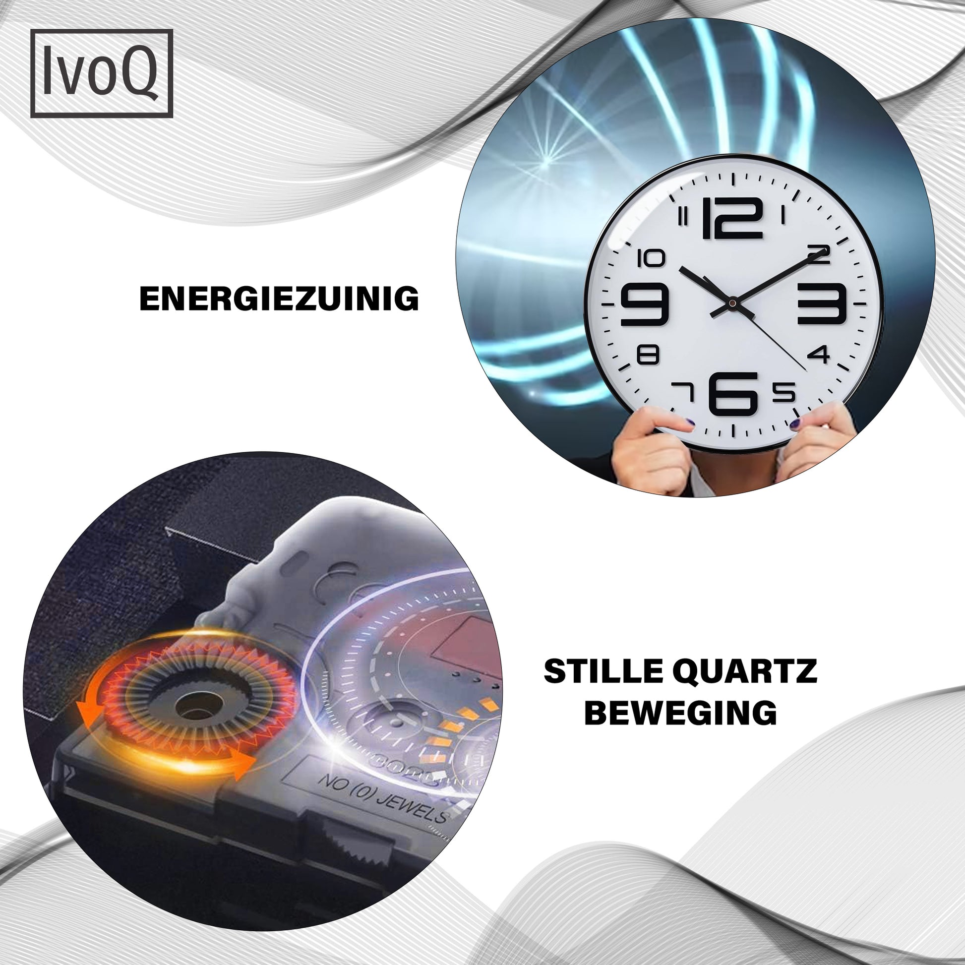 IvoQ Wandklok Modern Design Wit 30 cm-IvoQ