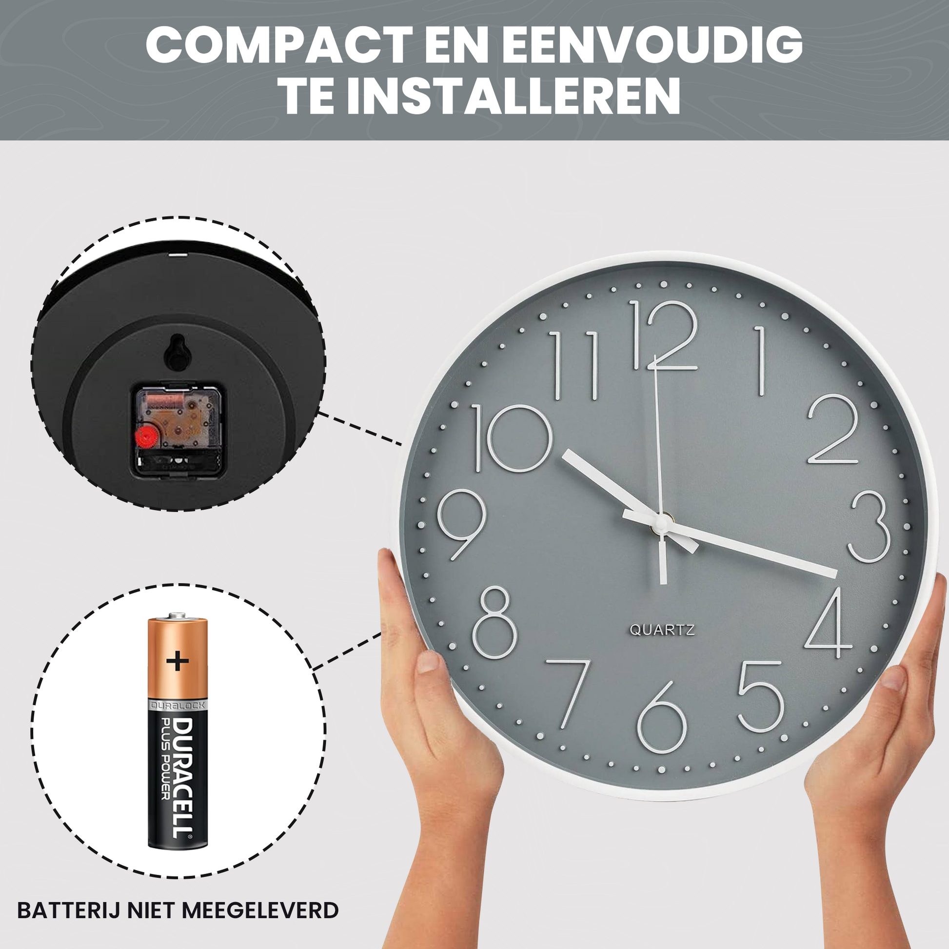 IvoQ Design Wandklok Grijs Ø30 cm-IvoQ