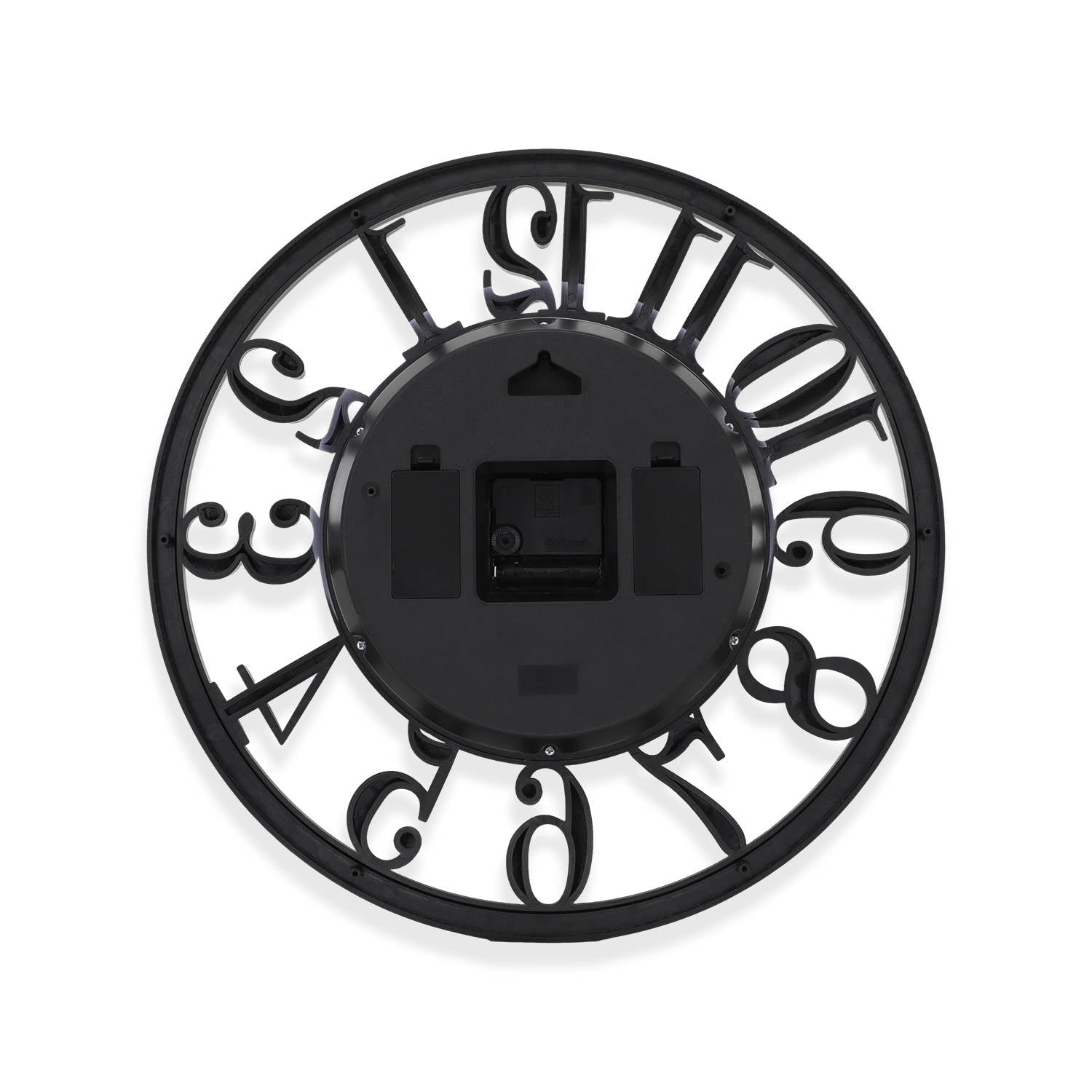 IvoQ Horloge mural industriel avec engrenages rotatifs - Noir & Or - Horloge murale robuste - 40 cm
