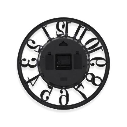 IvoQ Horloge mural industriel avec engrenages rotatifs - Noir & Or - Horloge murale robuste - 40 cm