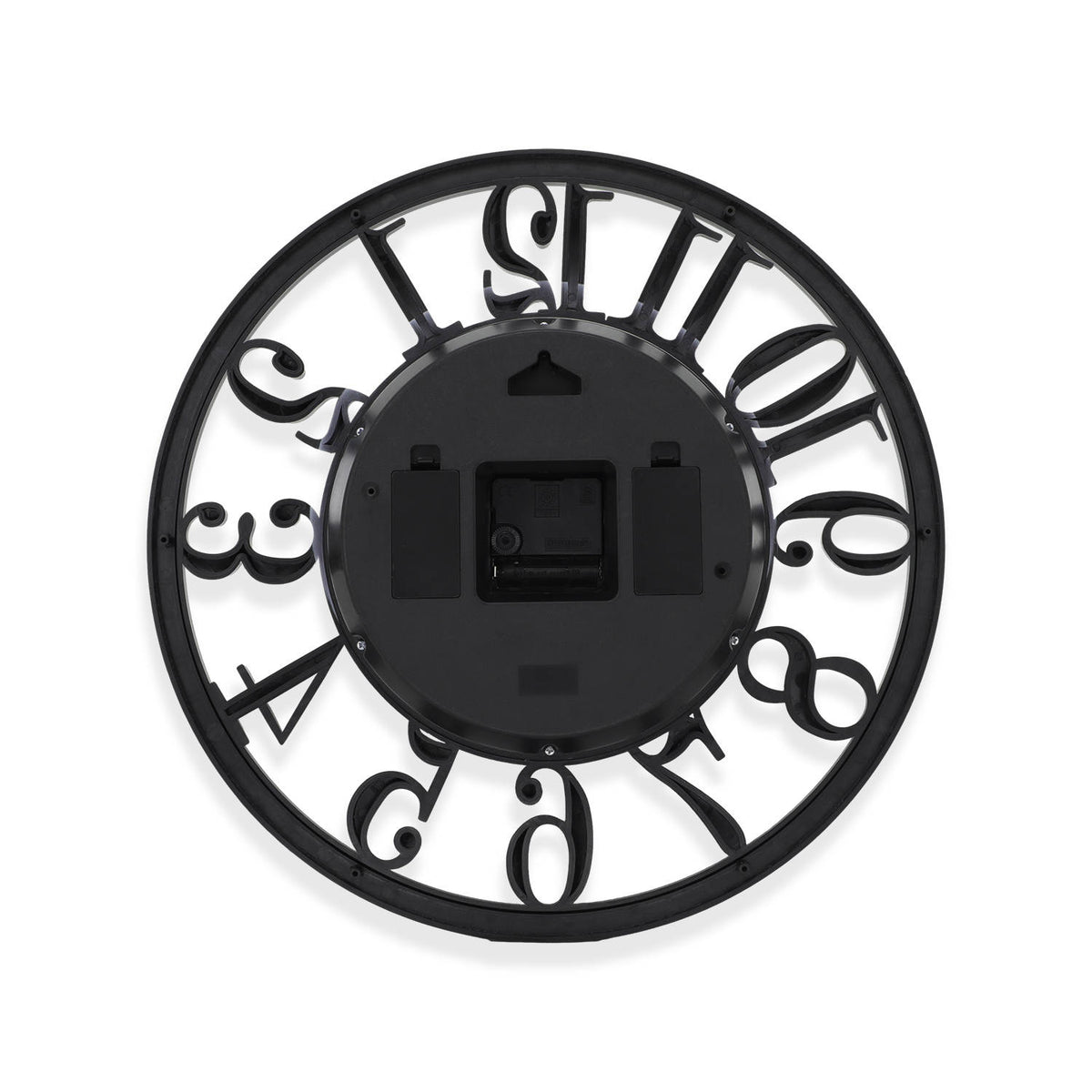 IvoQ Horloge mural industriel avec engrenages rotatifs - Noir & Or - Horloge murale robuste - 40 cm