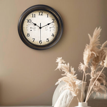 IvoQ Wandklok Waterdicht met Thermometer & Hygrometer-IvoQ