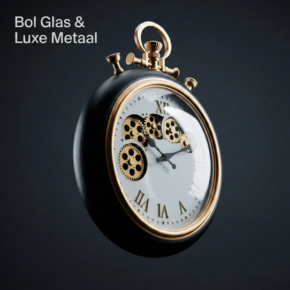 Horloge murale industrielle IvoQ avec engrenages mobiles Ø 30 cm