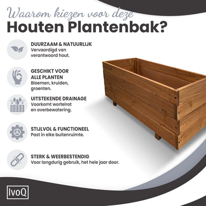 IvoQ Plantenbak Hout 80x40x32 cm-IvoQ