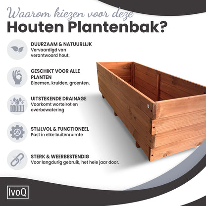 IvoQ Plantenbak Hout 120x40x32 cm-IvoQ